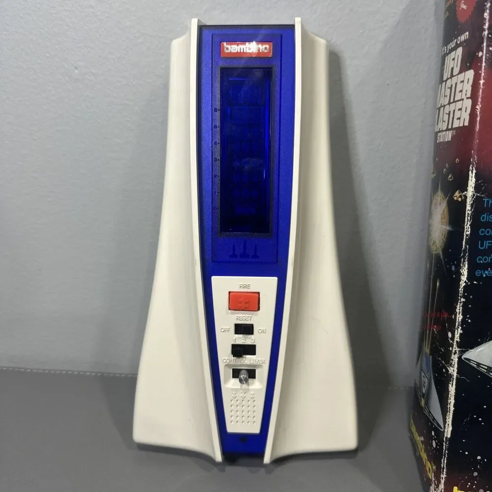 Bambino UFO Master Blaster Station Handheld Game W/ Box Manual Tested Fast Ship